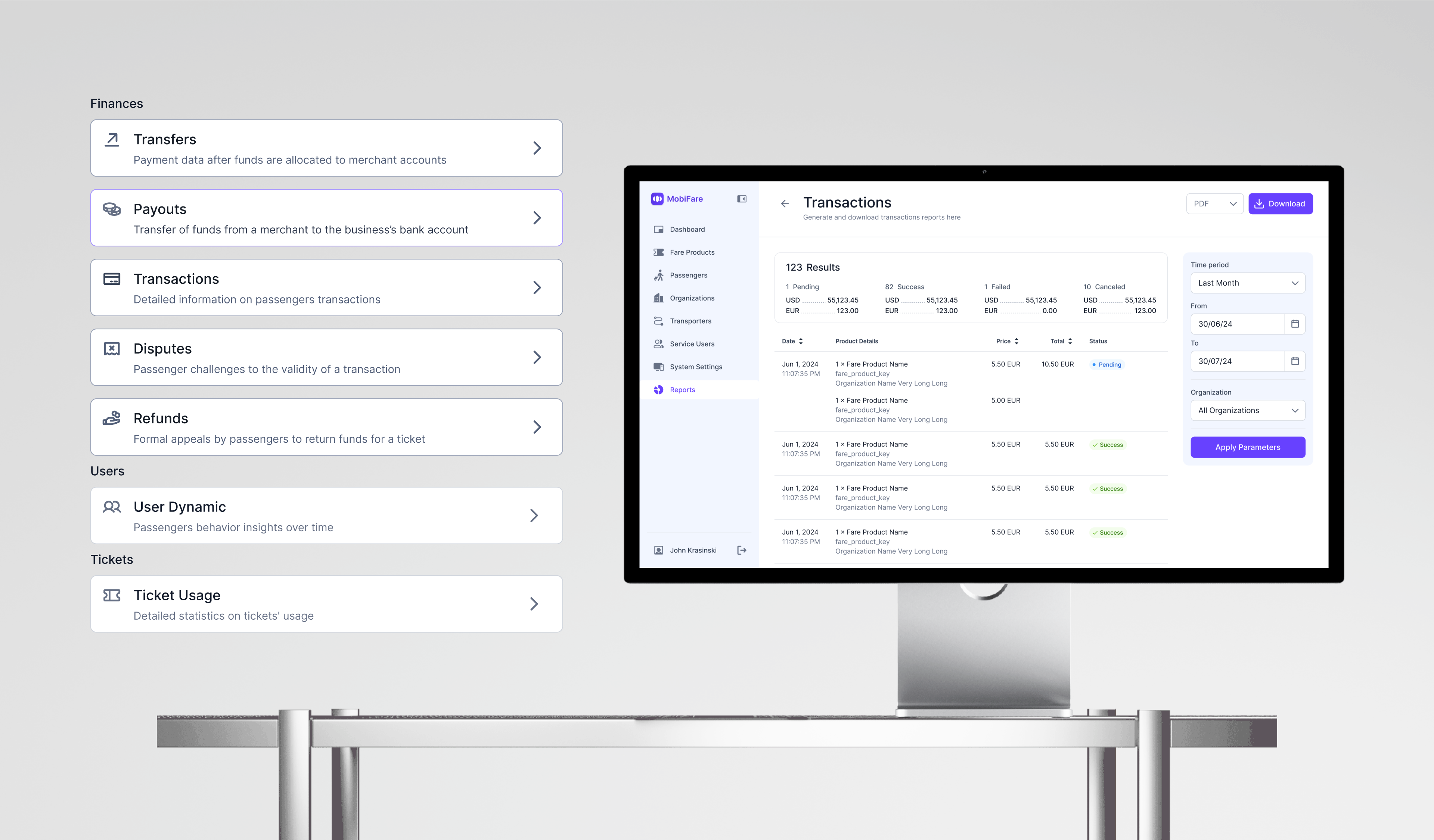 Wireframe layouts for smart ticketing interface