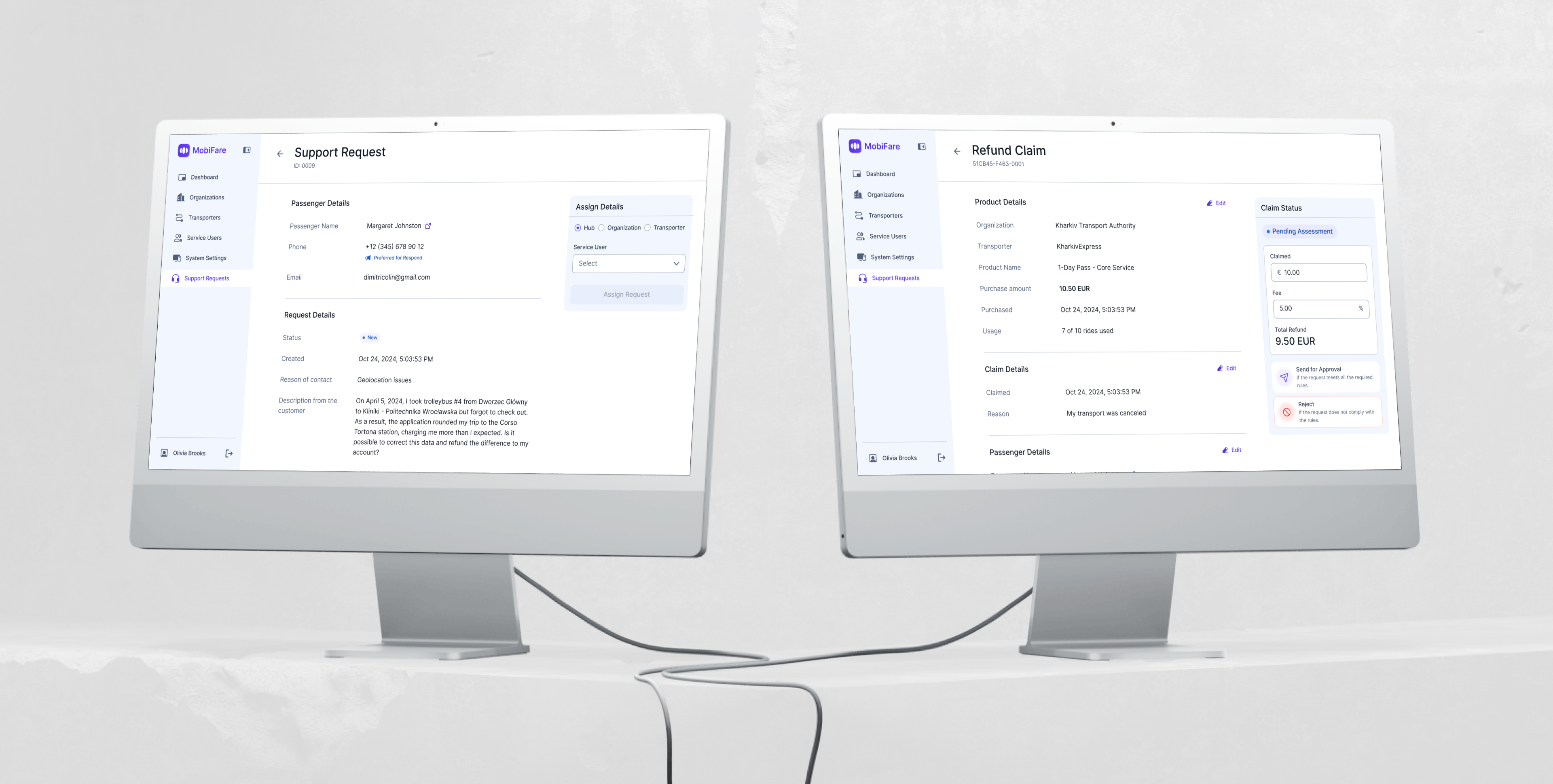 Wireframe layouts for smart ticketing interface